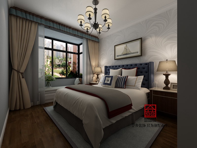 瀚唐二期139平米美式风格装修效果图