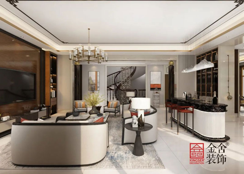 西山林语1400㎡新中式别墅装修实景