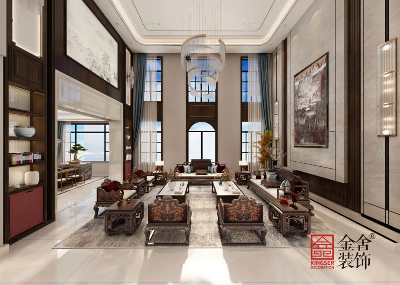 西山林语1400㎡新中式别墅装修实景