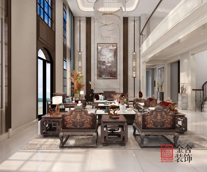 西山林语1400㎡新中式别墅装修实景