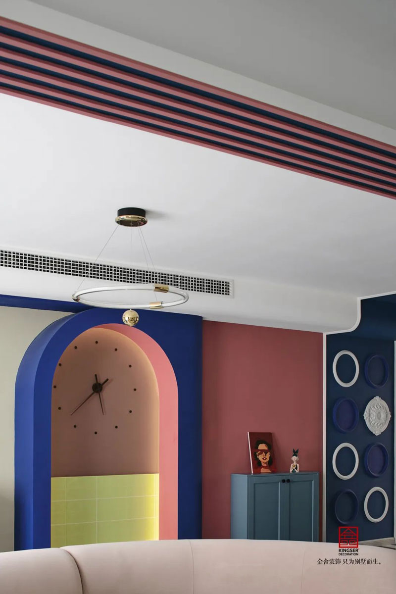 秀水名邸120㎡孟菲斯风格装修设计