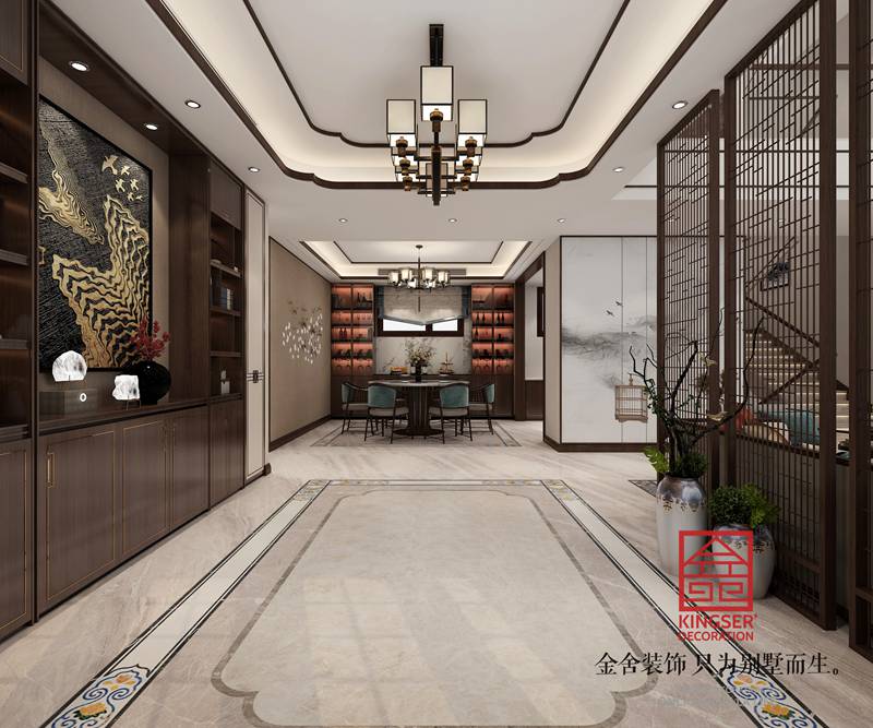 自建别墅装修新中式风格效果图