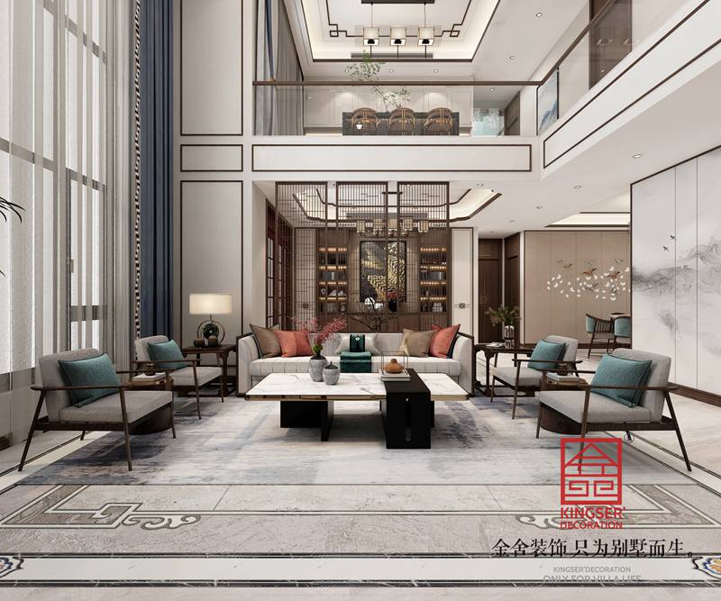 自建别墅装修新中式风格效果图