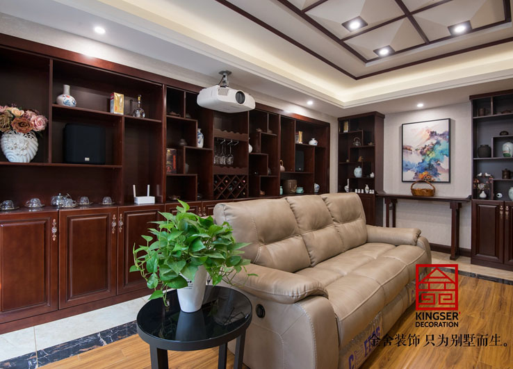 江南新城400平新中式风格别墅装修实景