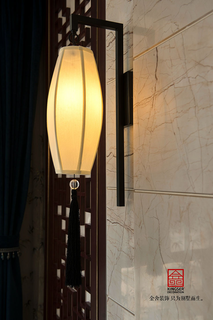 江南新城400平新中式风格别墅装修实景