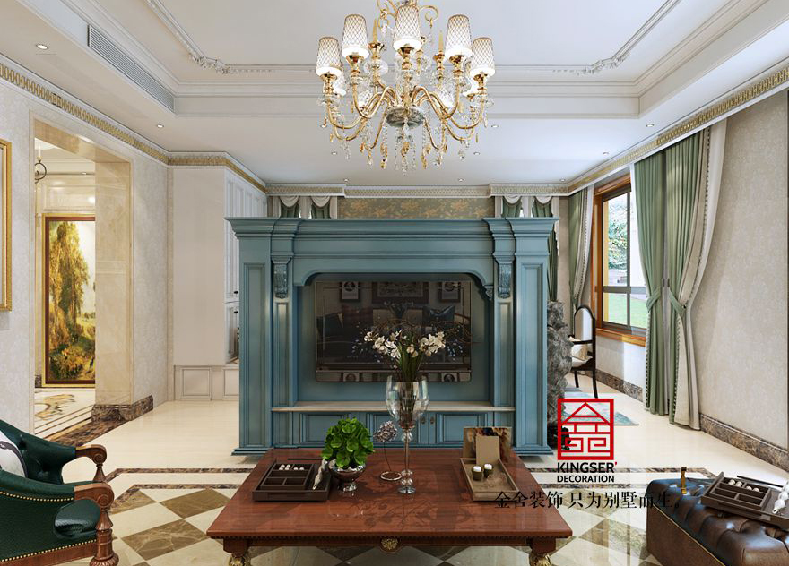 原河名墅别墅装修-客厅