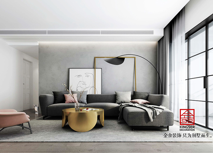 鑫界王府装修-现代极简-客厅
