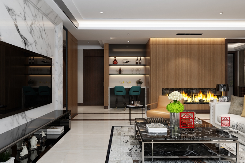 国宾壹号装修-现代简约-客厅