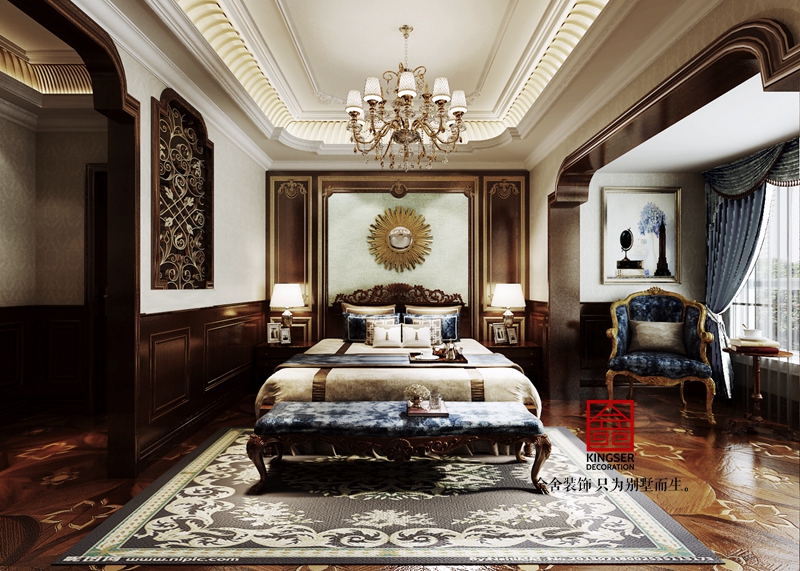 长久中心洋房装修-美式风格-卧室