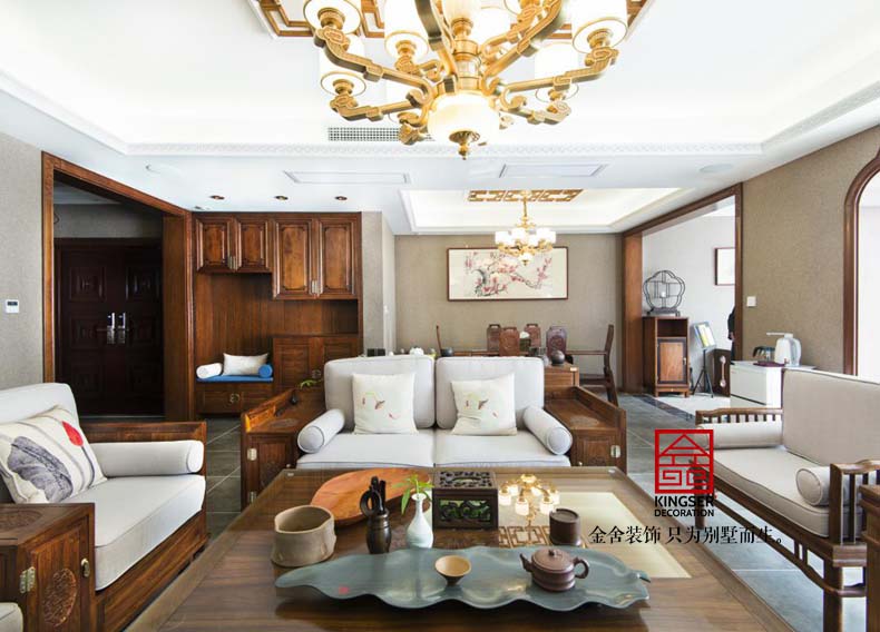 天山熙湖-新中式-客厅