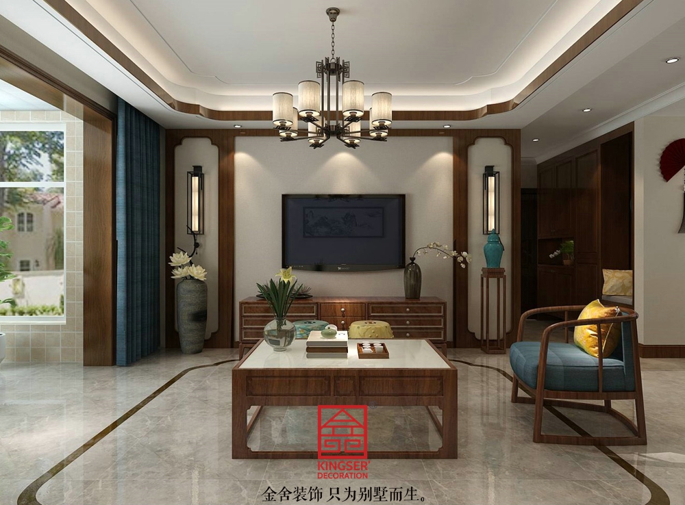 东南智汇城装修-中式风格-客厅