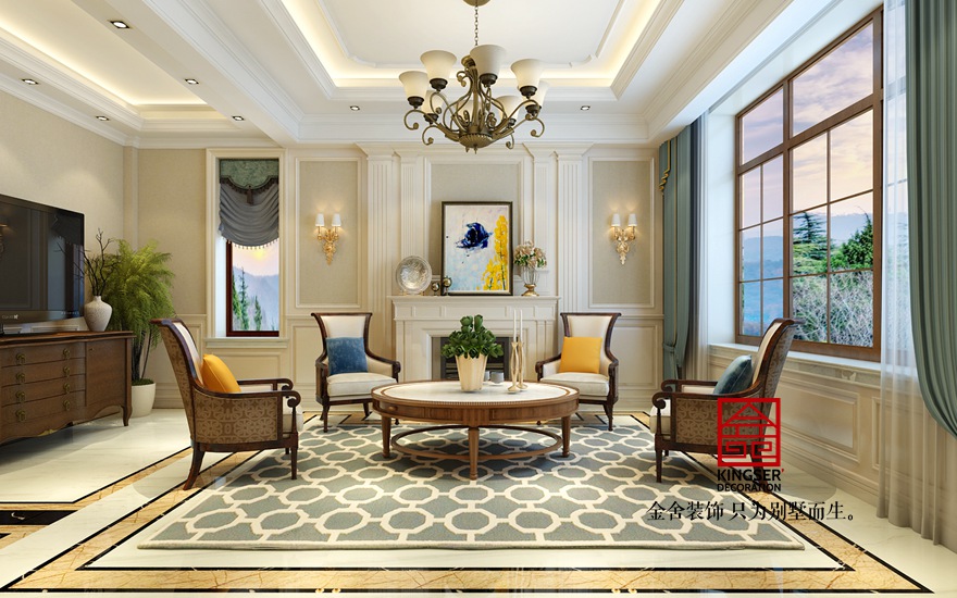 大者装修-美式风格-客厅