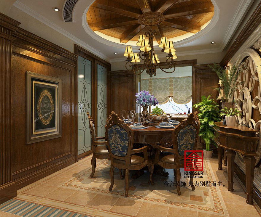 鑫界王府400平米古典美式风格装修设计