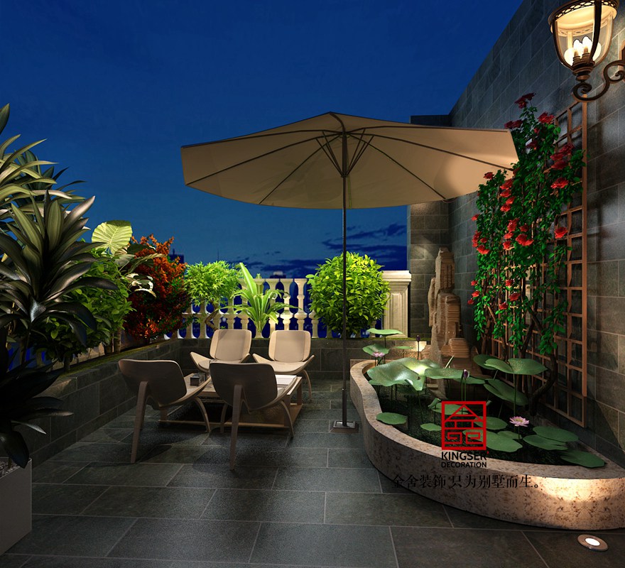 鑫界王府400平米古典美式风格装修设计