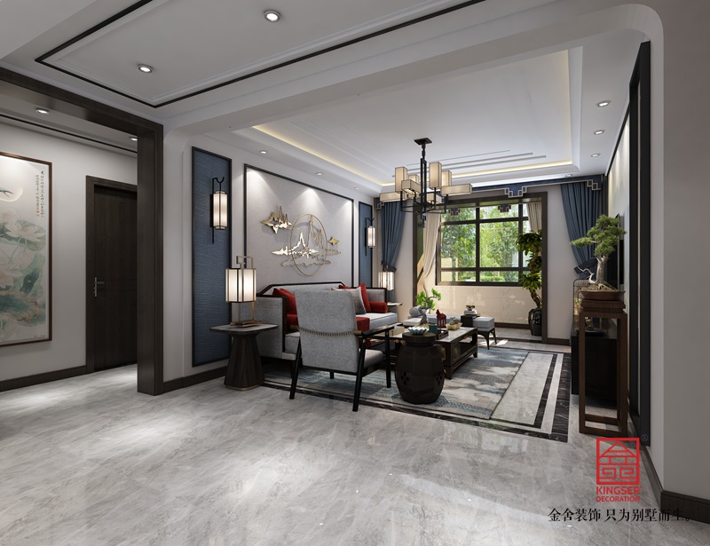 维多利亚122平米装修-新中式风格-客厅