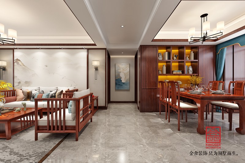 东南智汇城132平装修-新中式风格-餐厅
