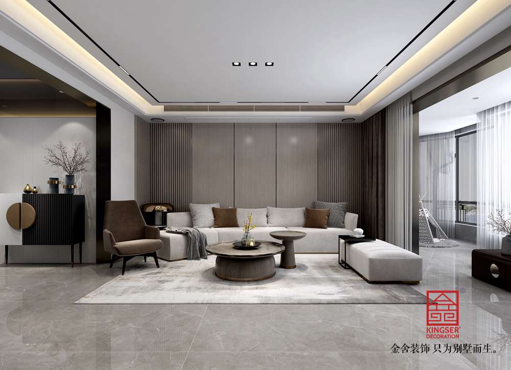 荣盛华府178平装修-轻奢风格-客厅