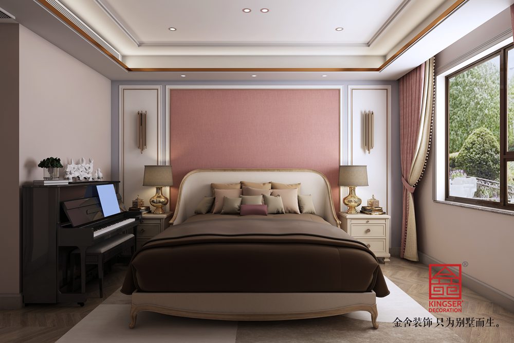 荣盛华府205平装修-美式风格-卧室