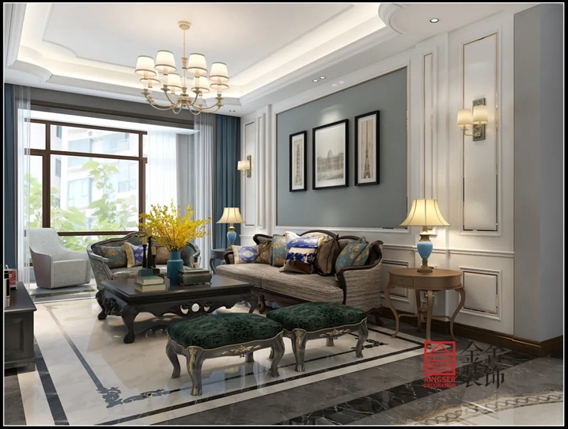 新乐自建别墅700平米混搭风格装修效果图