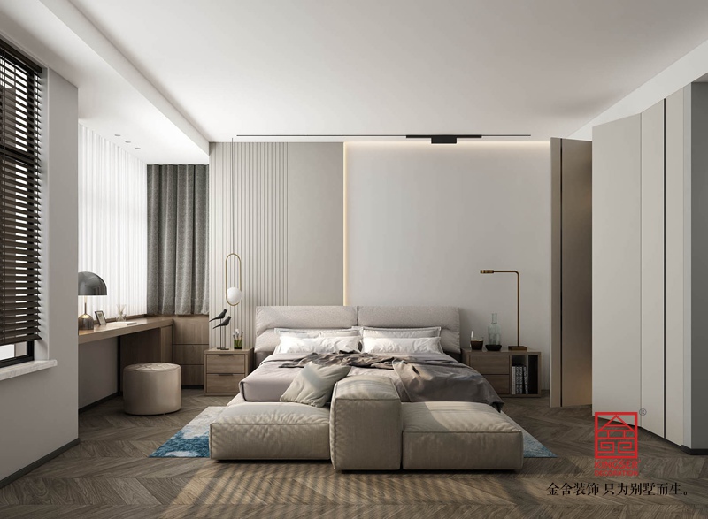 荣盛华府180平米极简风格装修-卧室
