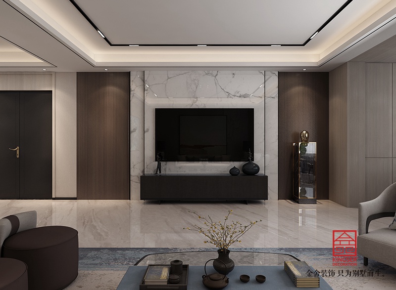 荣盛华府205平米中式装修-客厅