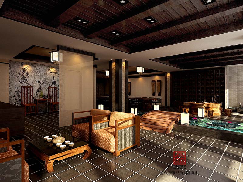 私人会所1000平米中式风格装修效果图