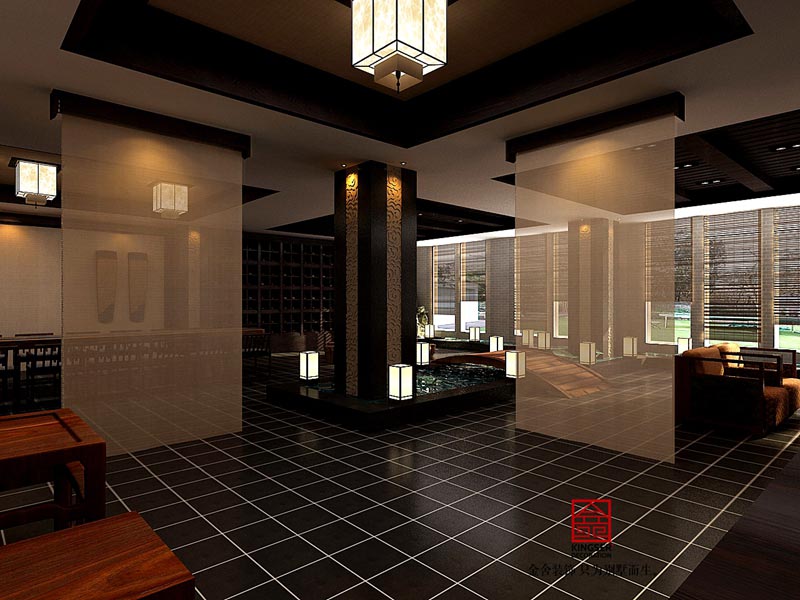 私人会所1000平米中式风格装修效果图