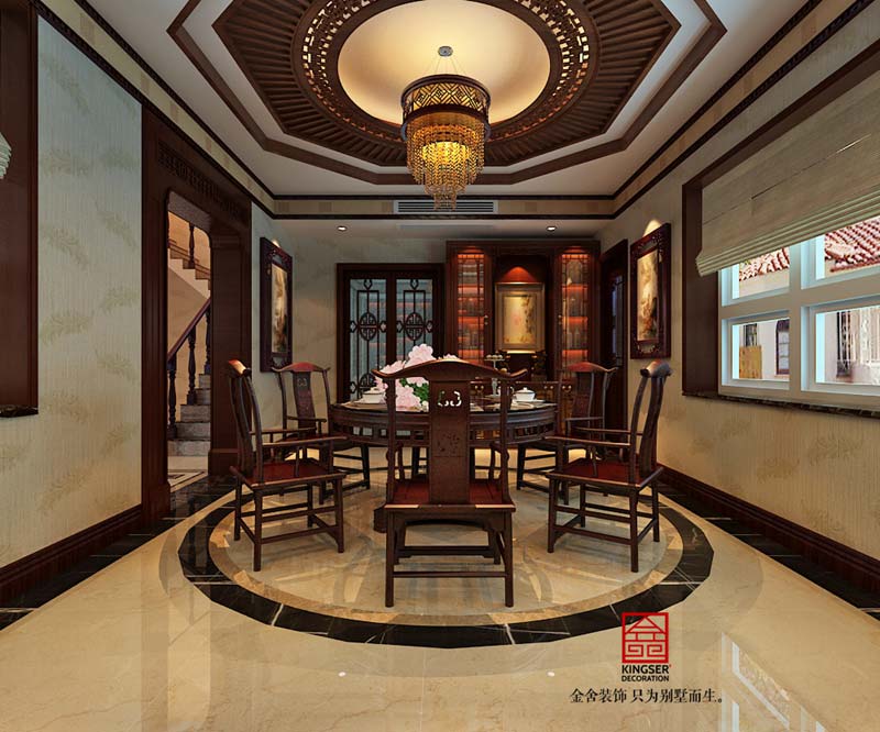 上山间别墅装修-中式风格-客厅