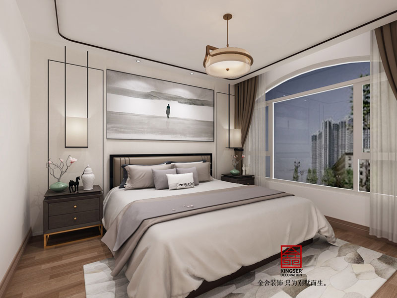  启锐园190平米新中式装修卧室效果图