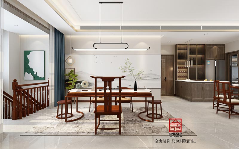 万合名著下跃装修260平米新中式风格效果图