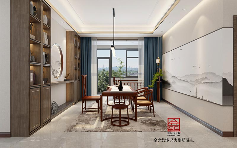 万合名著下跃装修260平米新中式风格效果图