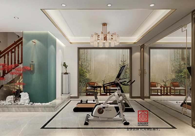 万合名著下跃装修260平米新中式风格效果图