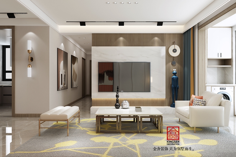 远洋晟庭现代风格装修设计-客厅