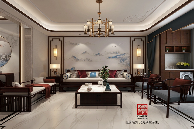 东南智汇城191平米新中式风格装修效果图