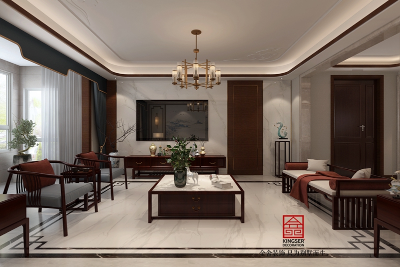东南智汇城191平米新中式风格装修效果图