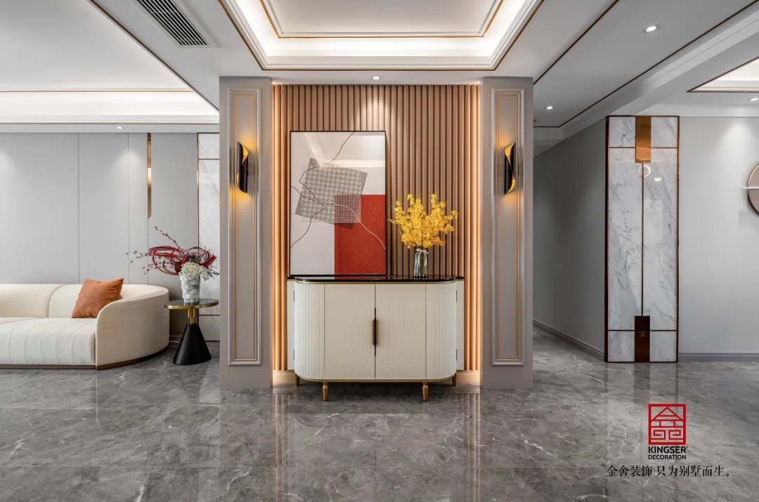 东南智汇城轻奢风格装修效果图-玄关