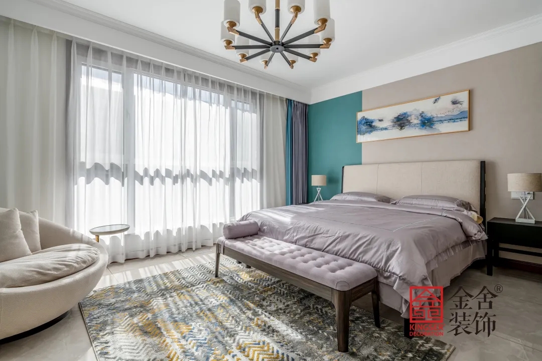 康馨园新中式装修卧室实景图