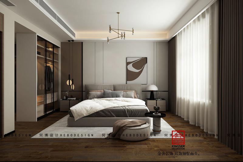 西山林语现代风格装修效果图-卧室
