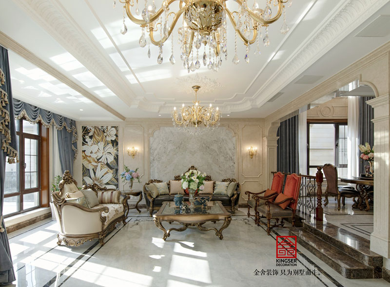 原河名墅500平米混搭风格客厅效果图