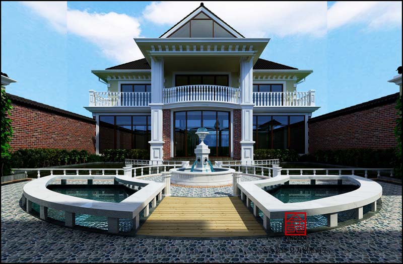 正定自建别墅装修庭院效果图