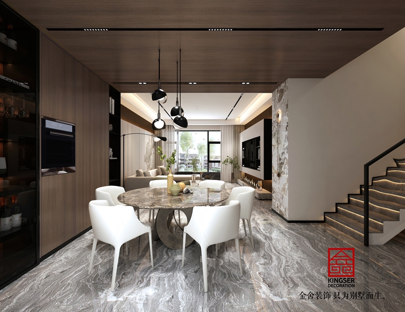 九里晴川143㎡中叠轻奢风格效果图