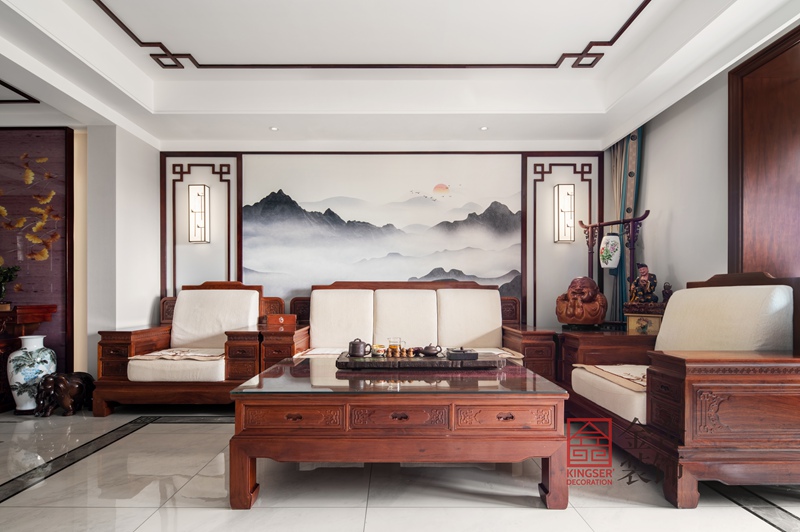 荣盛华府新中式风格装修设计实景图
