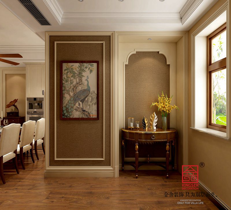 西山林语二期上叠装修200平米美式效果图