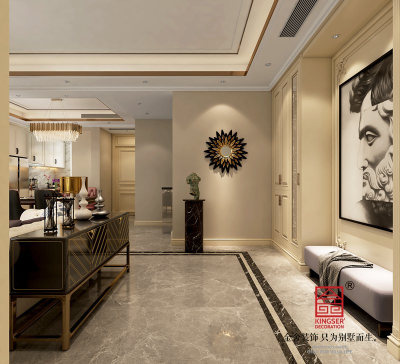 西山林语下叠装修美式轻奢风格效果图