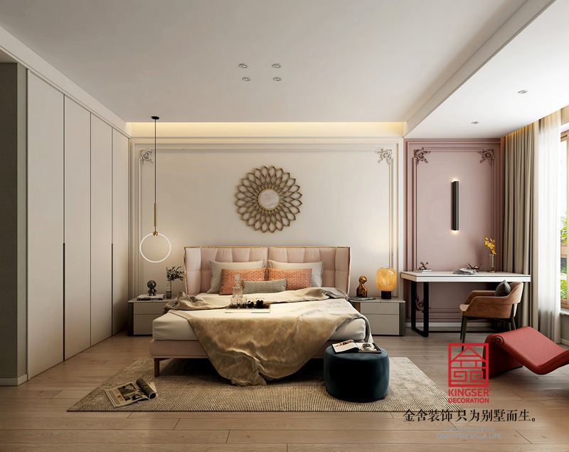 西山林语下叠装修美式轻奢风格效果图