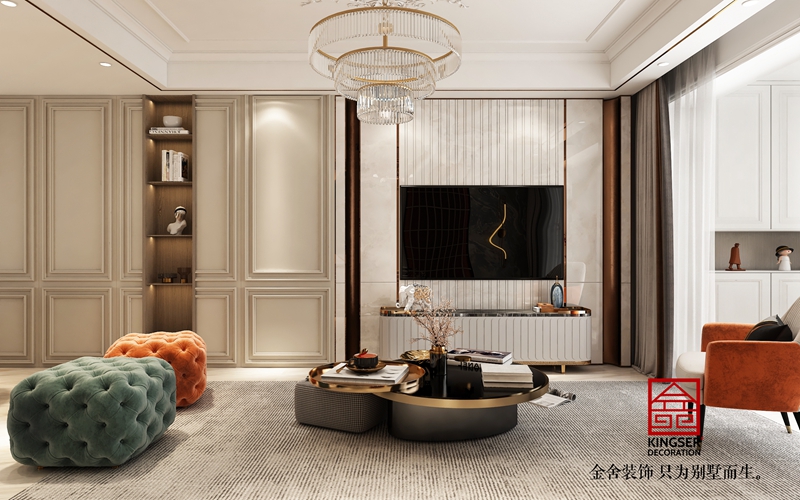 九里晴川简约欧式洋房装修客厅效果图