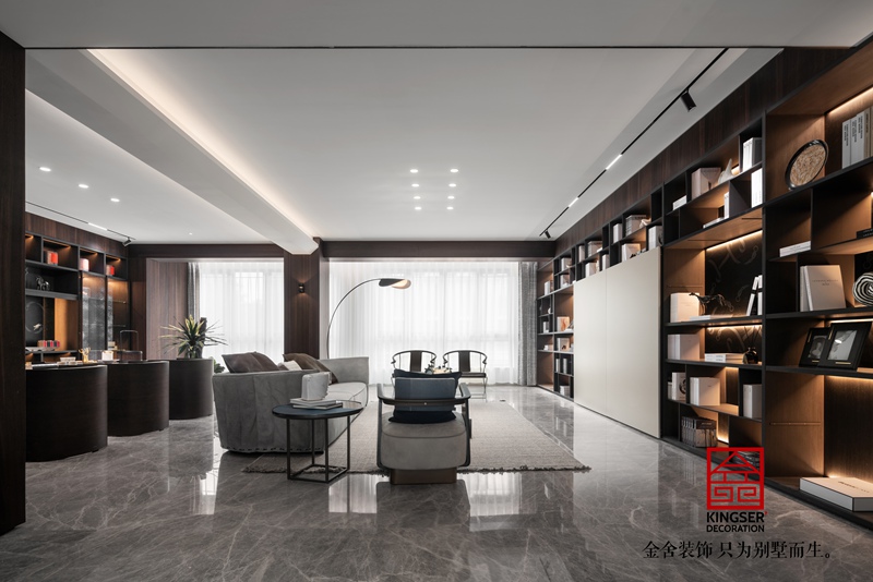 御河上院210㎡新中式风格装修实景