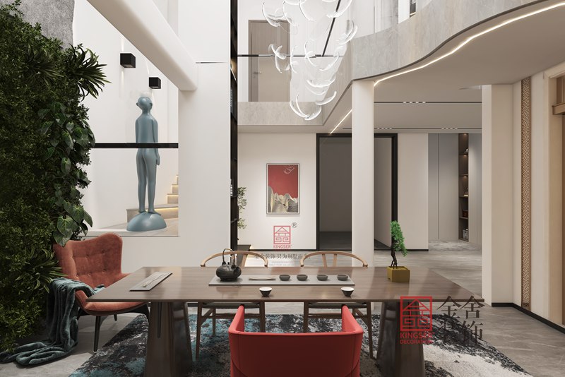 正定文化村100平现代风格茶室装修设计