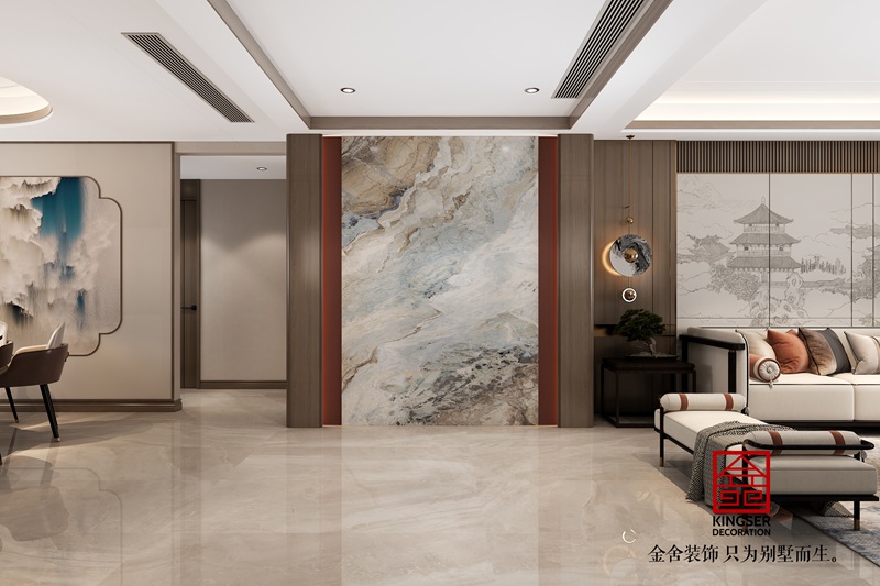 荣盛华府新中式风格玄关装修效果图