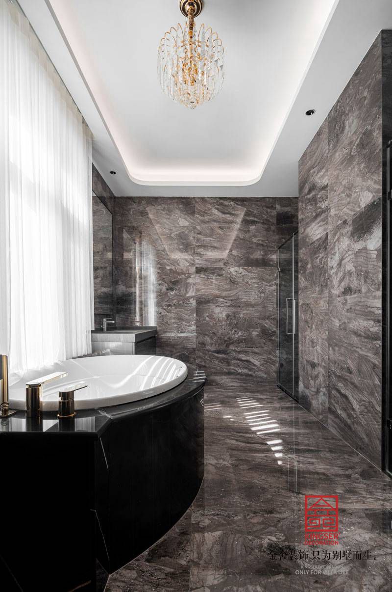 原河名墅新中式别墅装修实景图